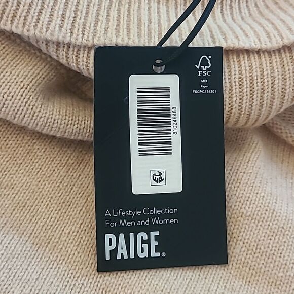 PAIGE Raundi Wool-Blend Cold-Shoulder Sweater Camel Size XL - Picture 10 of 13